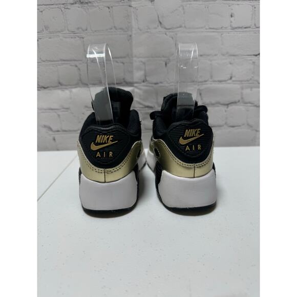 Toddler Nike Air Max 90 LTR sneakers size 11c black and gold - Picture 4 of 11
